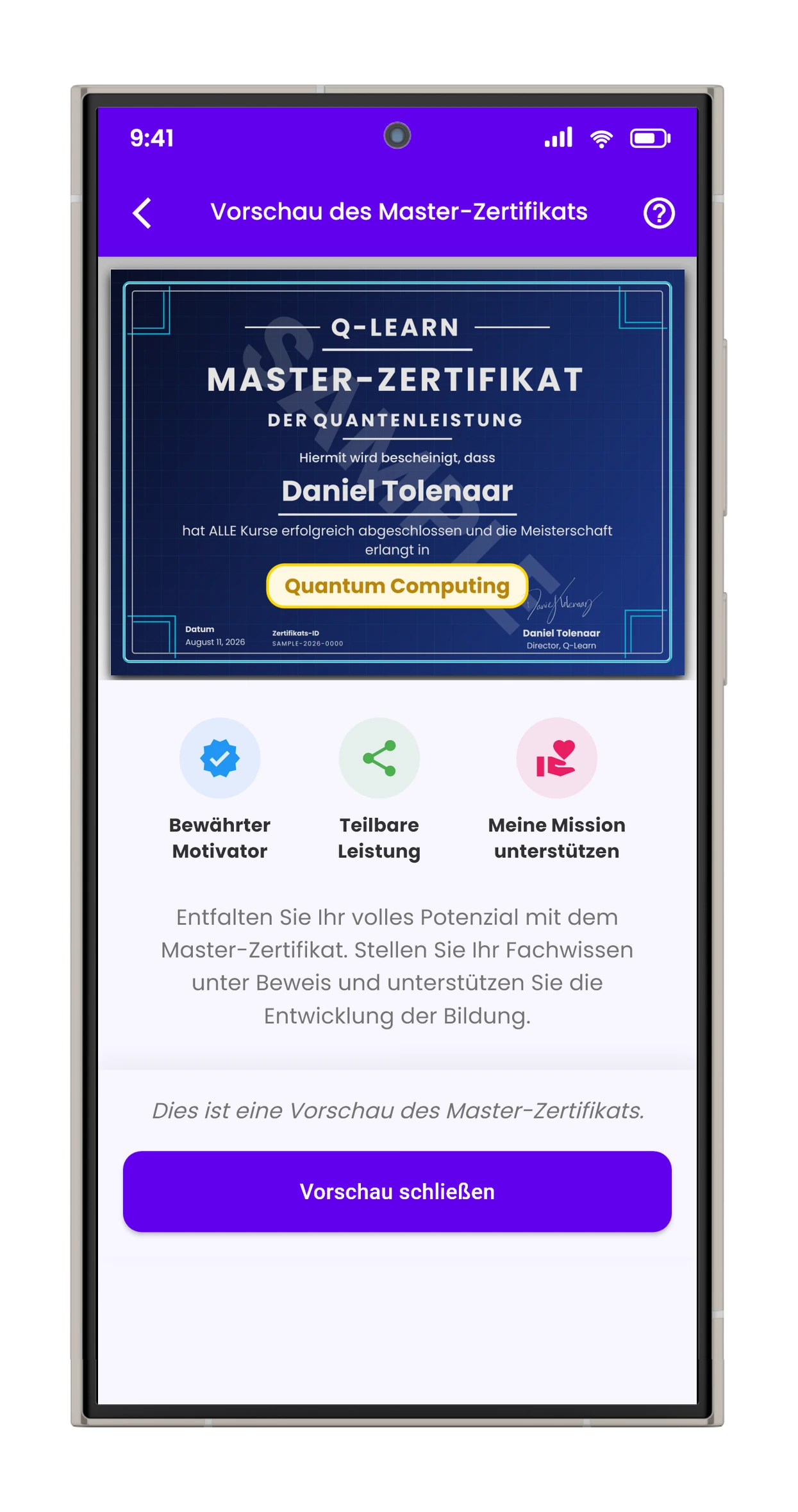 Master-Zertifikat